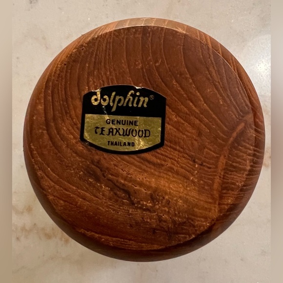 Vintage Dolphin Teak Hurricane Candle Holder - Picture 2 of 5
